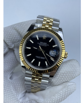 (준비완료/특급배송)NO.3114/롤렉스 데이저스트 126333 41미리 옐로우 골드 콤비 블랙바 QP공장